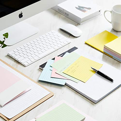 Amazon Basics Index Cards, A6 Ruled, Assorted Neon Colors, Pack of 200