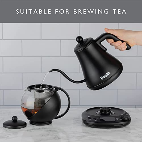 - Dualit Pour Over Fast Boil Electric Kettle | Matt Black | Gooseneck Precision Spout | Digital Display Screen | Highly Energy Efficient 800ml Capacity | 72960 -