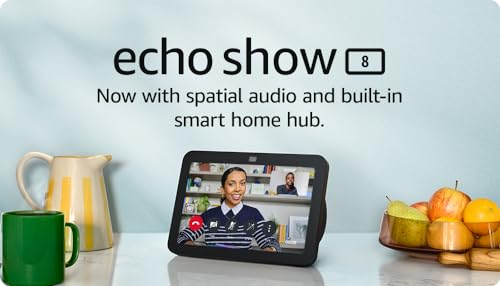 - Echo Show 8 | 3rd generation (2023 release), HD Smart Touchscreen With Spatial Audio -