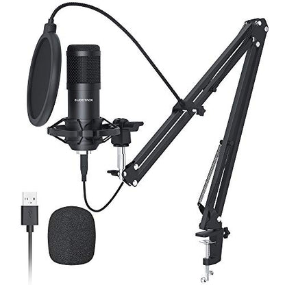 - SUDOTACK USB Streaming Podcast PC Microphone | Professional 192KHZ/24Bit Studio Cardioid Condenser Mic Kit -