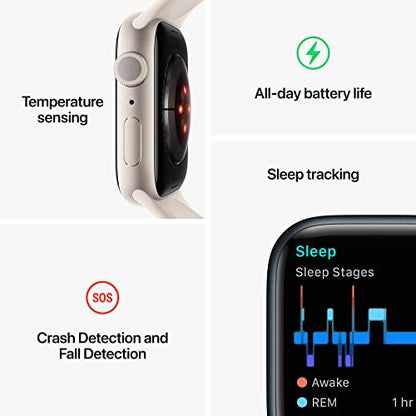 Apple Watch Series 8 (GPS, 41MM) - Midnight Aluminium Case with Midnight Sport Band (Renewed)