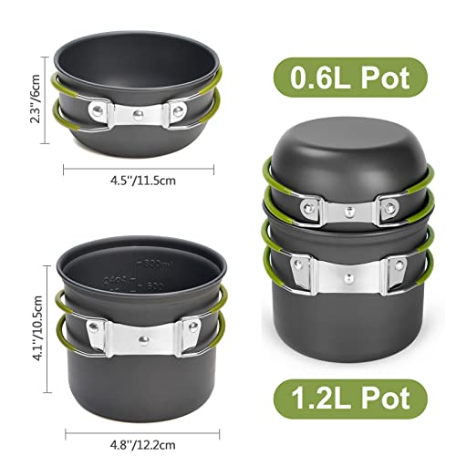 - Odoland Camping Cookware Kit | Outdoor Cooking Set | Non Stick -