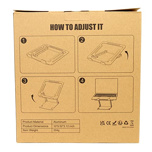 - Glangeh Laptop Stand | Aluminum Sturdy, Laptop Riser For Desk | Adjustable Heights/Angles -