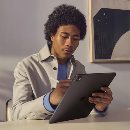 Apple iPad Pro 13-inch (M4): Ultra Retina XDR display, 256GB, Landscape 12MP Front Camera/12MP Back Camera, LiDAR scanner, Wi-Fi 6E, Face ID, All-Day Battery Life, Standard glass - Space Black
