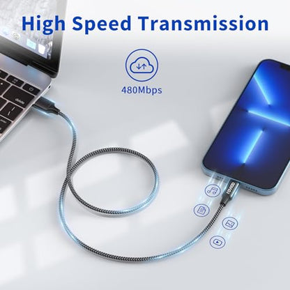 - RAVIAD iPhone Cable Short [1FT/30CM, MFi Certified] | Nylon Braided | Black -