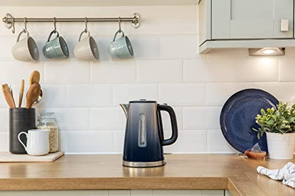 - Russell Hobbs Eclipse Stainless Steel & Midnight Blue | Ombre 1.7L Electric Cordless Kettle | (Quiet & Fast Boil) -