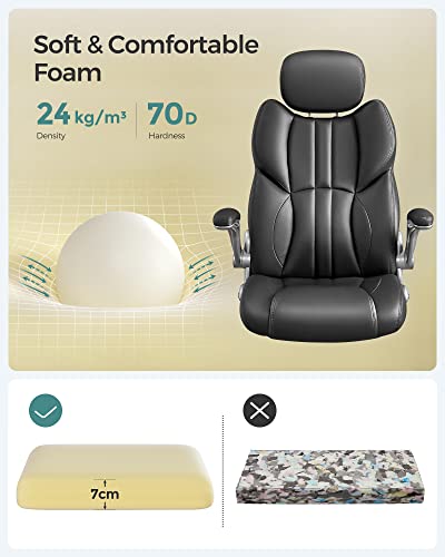 - SONGMICS Office Chair | Ergonomic Gaming Chair With Adjustable Headrest | Tilt Function | Foldable Armrests | Adjustable Height | Ink Black OBG65BKUK -