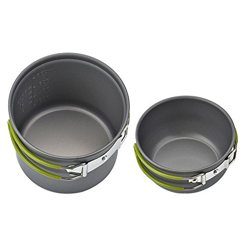 Cozyswan Picnic Camping Hiking Backpacking Pot Pan Cookware Outdoor Cooking bowl set, Aluminium