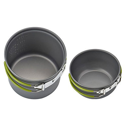Cozyswan Picnic Camping Hiking Backpacking Pot Pan Cookware Outdoor Cooking bowl set, Aluminium