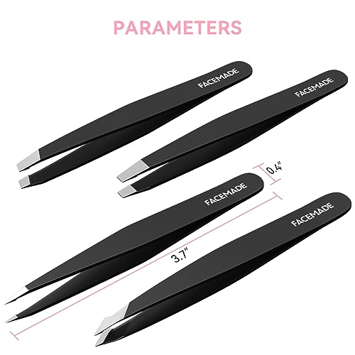 - FACEMADE 4 Pack Tweezers Set -