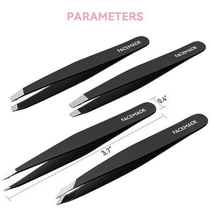 - FACEMADE 4 Pack Tweezers Set -