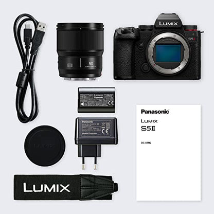 - Panasonic LUMIX S5II Full Frame Mirrorless Camera Kit with New Phase Hybrid AF -