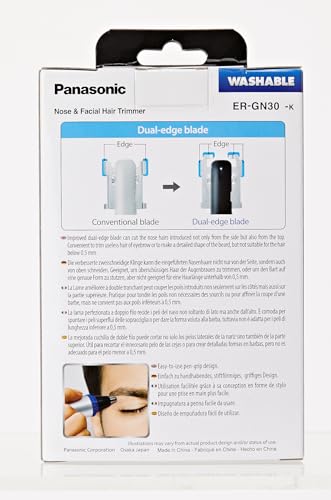 - Panasonic ER-GN30 | Wet & Dry Electric Facial Hair Ear and Nose Hair Trimmer -