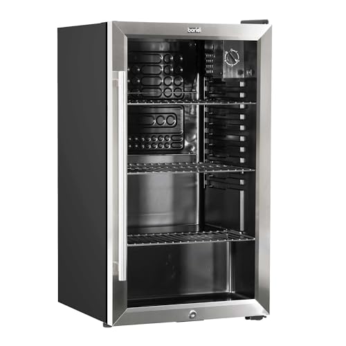 Baridi 85L Under Counter Drinks, Beer & Wine Cooler Fridge with Light, Stainless Steel - DH31