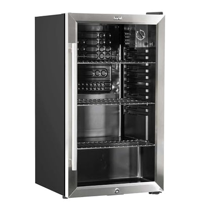 Baridi 85L Under Counter Drinks, Beer & Wine Cooler Fridge with Light, Stainless Steel - DH31