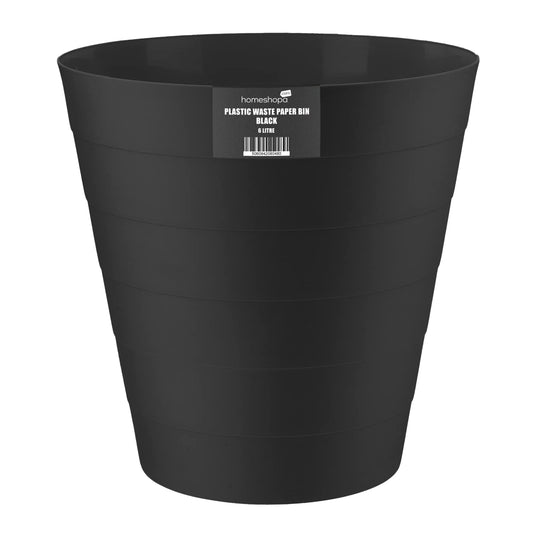 - Homeshopa Plastic Waste Paper Bin | 6L | Round Waste Basket Trash Can | Lightweight Rubbish Bin -
