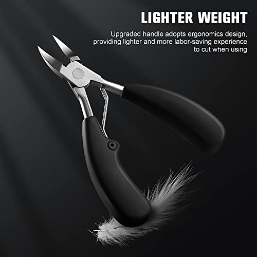BEZOX Precision Toenail Clippers for Thick or Ingrown Toenails- Podiatrist Toenail Clippers - Professional Large Nail Clipper Grooming Tool - W/Metal Box/Spare Spring