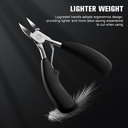 BEZOX Precision Toenail Clippers for Thick or Ingrown Toenails- Podiatrist Toenail Clippers - Professional Large Nail Clipper Grooming Tool - W/Metal Box/Spare Spring