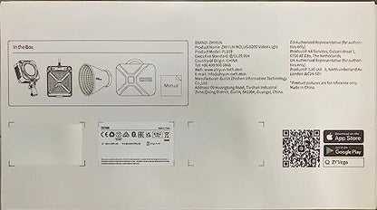 - ZHIYUN MOLUS G200 COB LED Video Light 200W CCT 2700K-6500K Bowens Mount