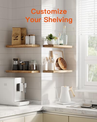 - Pipishell Floating Shelves |  40cm Shelves for wall | Paulownia Wood Wall Shelves -