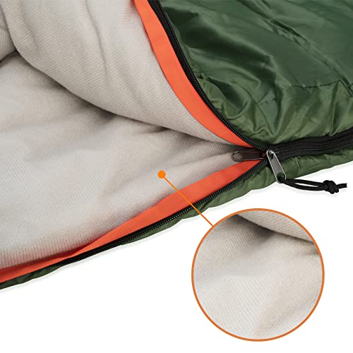 Amazon Basics Sleeping Bag for Cold-Weather Camping and Hiking, Two-Person Queen Sized, Double, Rectangular, Olive Green