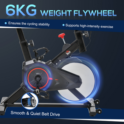 HOMCOM Indoor Exercise Bike with Adjustable Height, Resistance