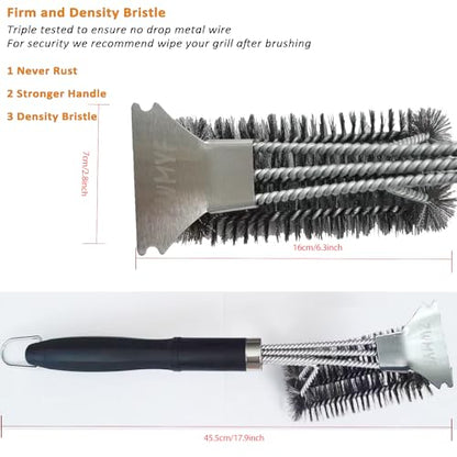 - ZWMYF BBQ Grill Cleaning Brush&Scraper – Barbecue Wire Brush for Grill