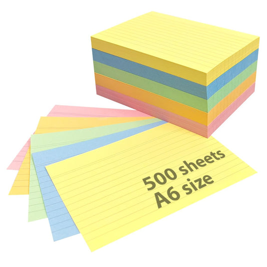 - NOTI A6 Neon Multi-Coloured Flash Revision Record Index Cards -