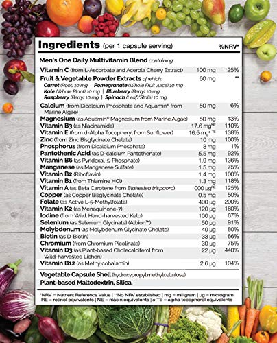 - NATURELO One Daily Multivitamin for Men | with Natural Food-Based Vitamins -