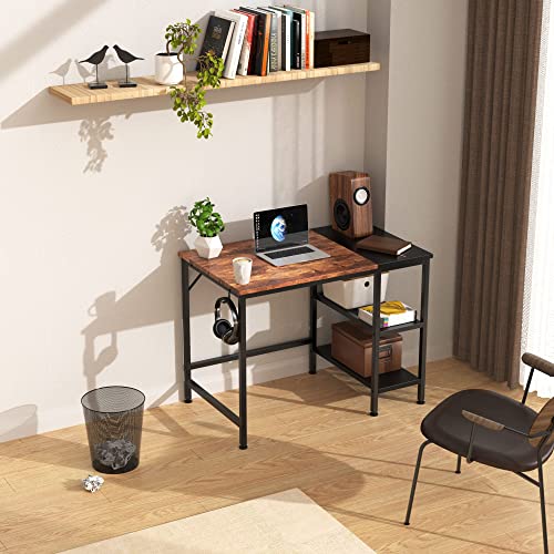 - HOMIDEC Office Desk | Computer Desk With Bookshelf | 100 x 50 x 75 cm Study Writing PC Desk -