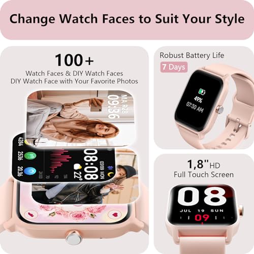 - Smart Watch for Women | Alexa Built-in | [1.8"HD Screen] | Waterproof -