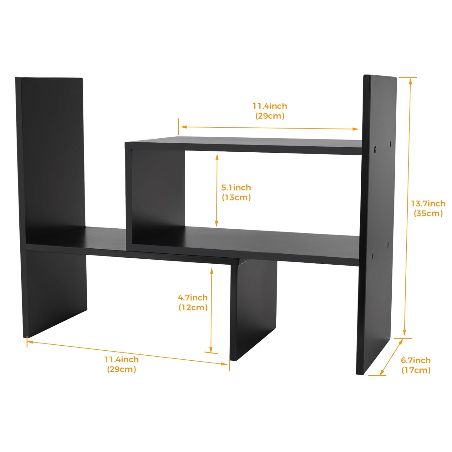 - Esilihom Desktop Organizer Office Storage Rack | Adjustable Bookshelf Display Shelf -