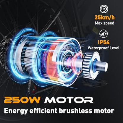 - HITWAY Electric Bike for Adults | 28" Electric Bicycle Commute E-bike | 36V 12Ah Removable Battery | 250W Motor | 7-Speed Gear -