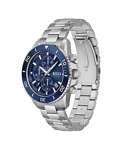 BOSS Chronograph Quartz Watch for Men with Silver Stainless Steel Bracelet - 1513907