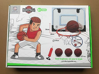 - SUPER JOY | Mini Basketball Hoop Indoor | Kids Wall Mounted Basketball Hoop -
