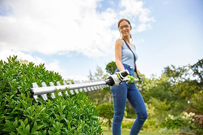 - Gtech HT50 Cordless Pole Hedge Trimmer | 60 Mins Runtime Li-ion Battery | 53cm Cutting Length, 135° | Adjustable Head -