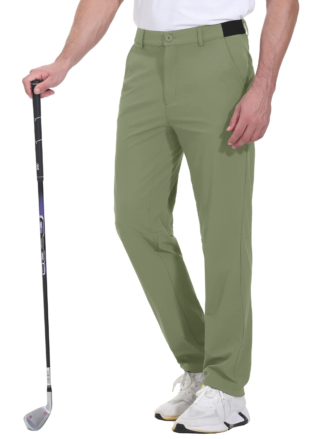 - donhobo Men's Stretch Golf Pants | Men's Outdoor Trousers | Lightweight Quick Dry Elastic Waist Casual Hiking Pants -