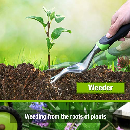 - WORKPRO 5 Pcs Gardening Tools Cast Aluminum Garden Set with Fork, Weeder, Claw, Trower, Soil Shovel for Gardener