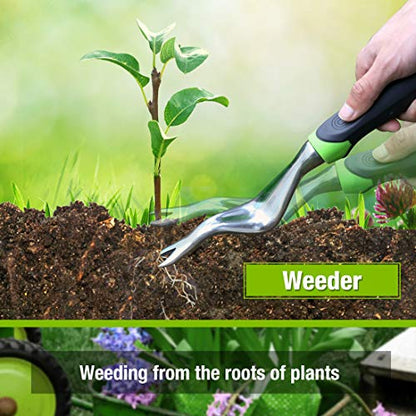 - WORKPRO 5 Pcs Gardening Tools Cast Aluminum Garden Set with Fork, Weeder, Claw, Trower, Soil Shovel for Gardener