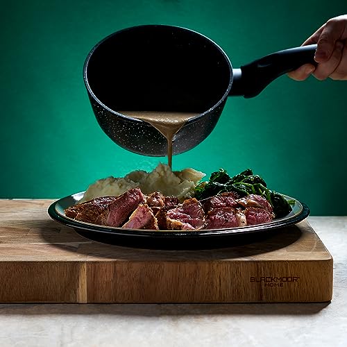Blackmoor 66120 Classic 16cm Milk Pan/Non-Stick Coating/Cool Touch Handle/Features Unique Pouring Lip/Suitable for Induction, Gas & Electric Hobs/Black Colour