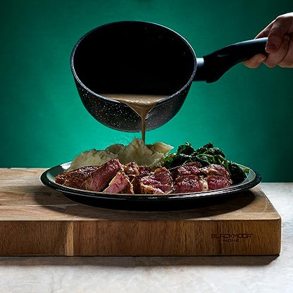 Blackmoor 66120 Classic 16cm Milk Pan/Non-Stick Coating/Cool Touch Handle/Features Unique Pouring Lip/Suitable for Induction, Gas & Electric Hobs/Black Colour