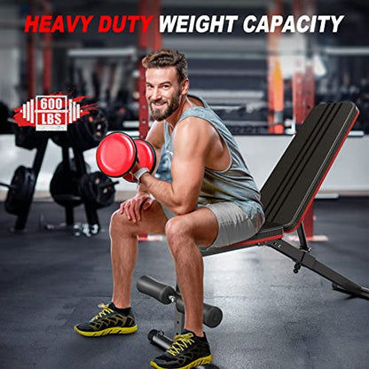 - Naspaluro Weight Bench Adjustable | Full Body Exercise Folding Fitness Workout Bench -