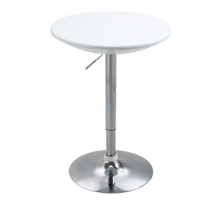 - HOMCOM Modern Round Bar Table | Adjustable Height Home Pub Bistro Desk | Swivel Painted Top with Silver Steel Leg and Base -