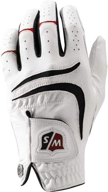 - Wilson Staff Men's Grip Plus Golf Glove, Left Hand, White, Medium/Large