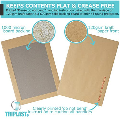 - Triplast Manilla Hard Board Back Envelopes | Pick Qty & Size: 10 x A4 C4 (324x229mm) -