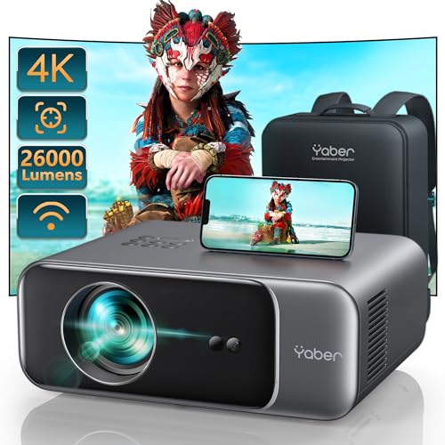 - Auto Focus & Keystone Projector 4K, 26000 Lumens FHD 1080P Portable Projector