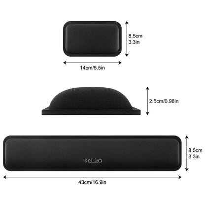 - ELZO Keyboard & Mouse Wrist Rest Pad Support | 65D High-Density Thicken Memory Foam Padding -