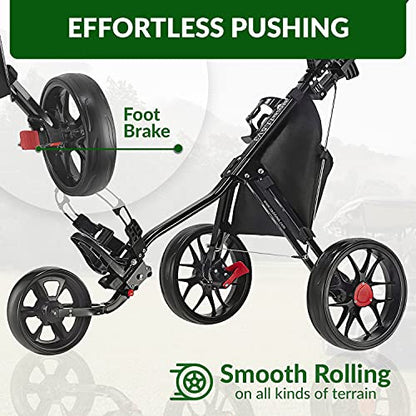 Caddytek CaddyLite 11.5 V3 3 Wheel Golf Push Cart - Lightweight, Easy To Fold