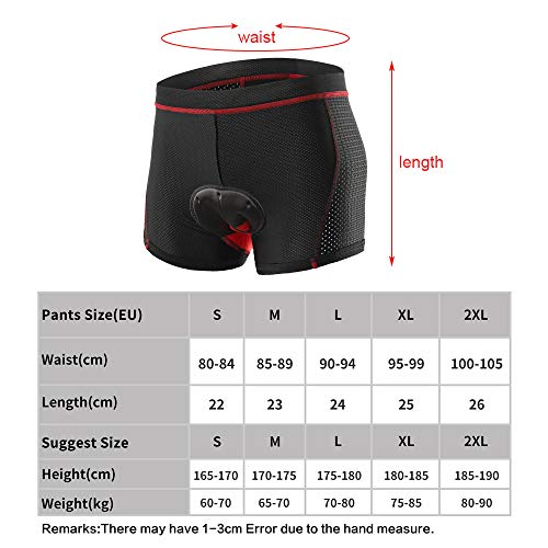- Lixada Men's Cycling Undershorts | 3D Padded Breathable Mesh | Biking Underwear Shorts -