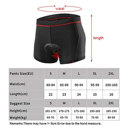 - Lixada Men's Cycling Undershorts | 3D Padded Breathable Mesh | Biking Underwear Shorts -